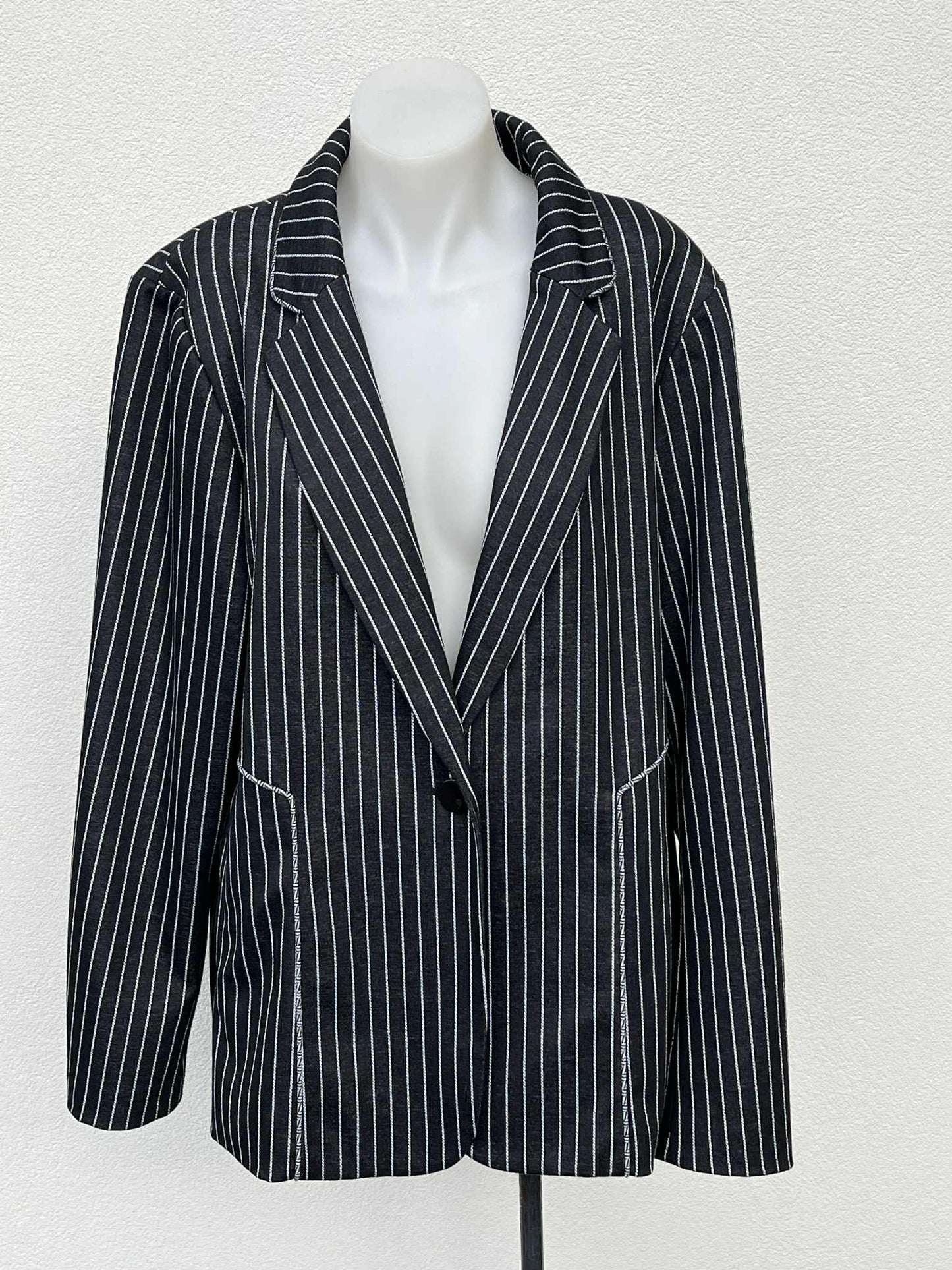 Madly Sweetly Striped Blazer - Sz 18